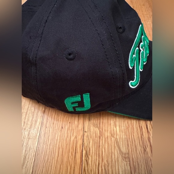 Titleist Footjoy Golf Youth Canvas Strapback Hat - Black / Green - Sz. Adj. - Picture 2 of 9